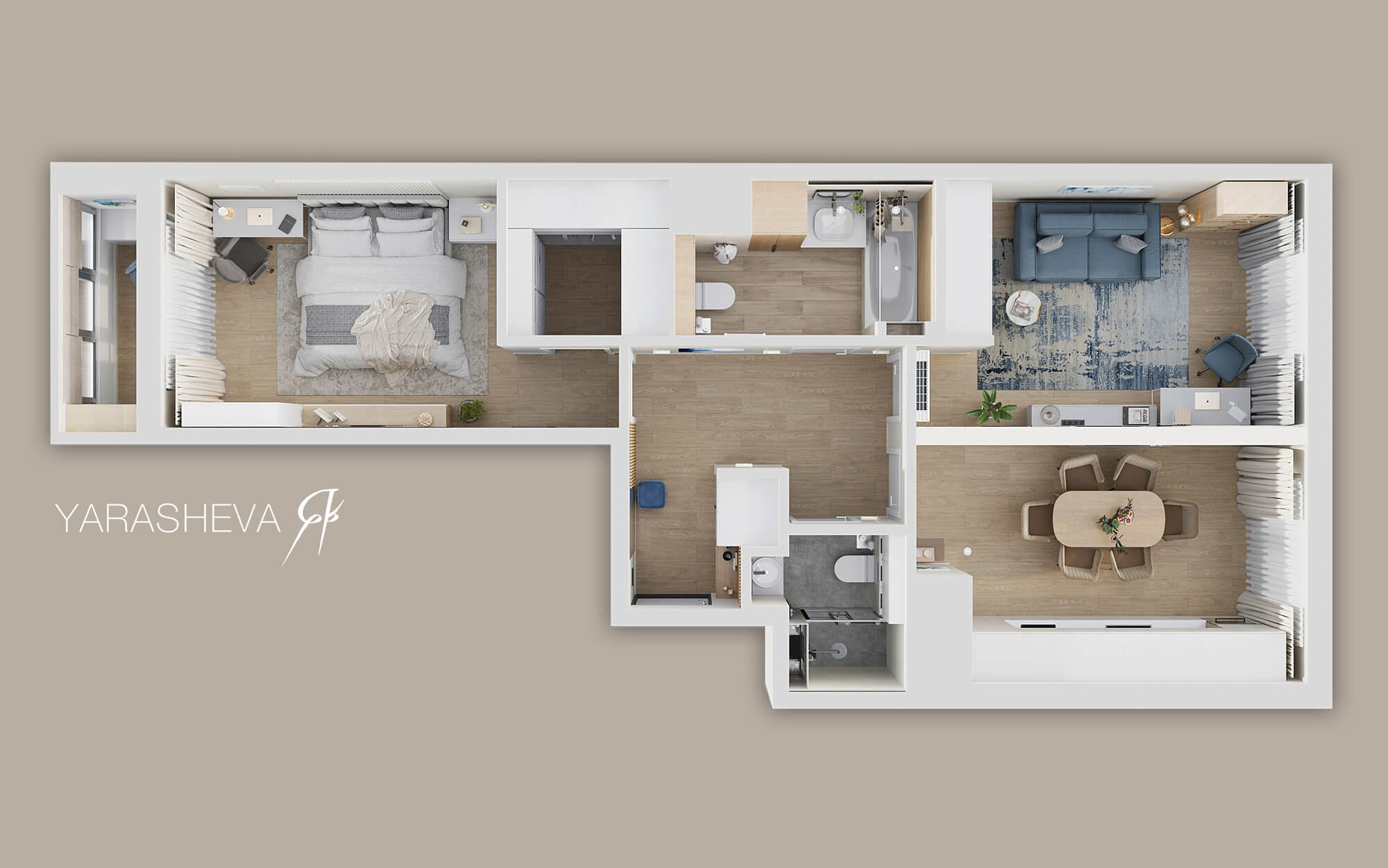 дизайн трехкомнатной квартиры 69 кв метров