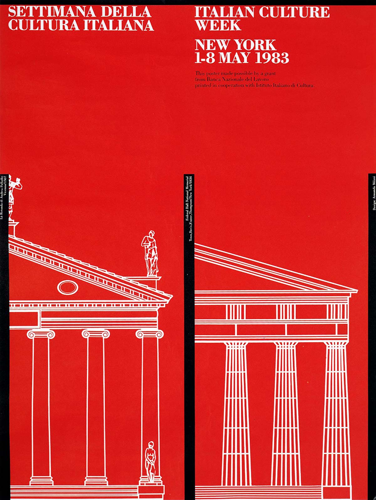 Плакат Недели итальянской культуры Армандо Милани, 1983 год.